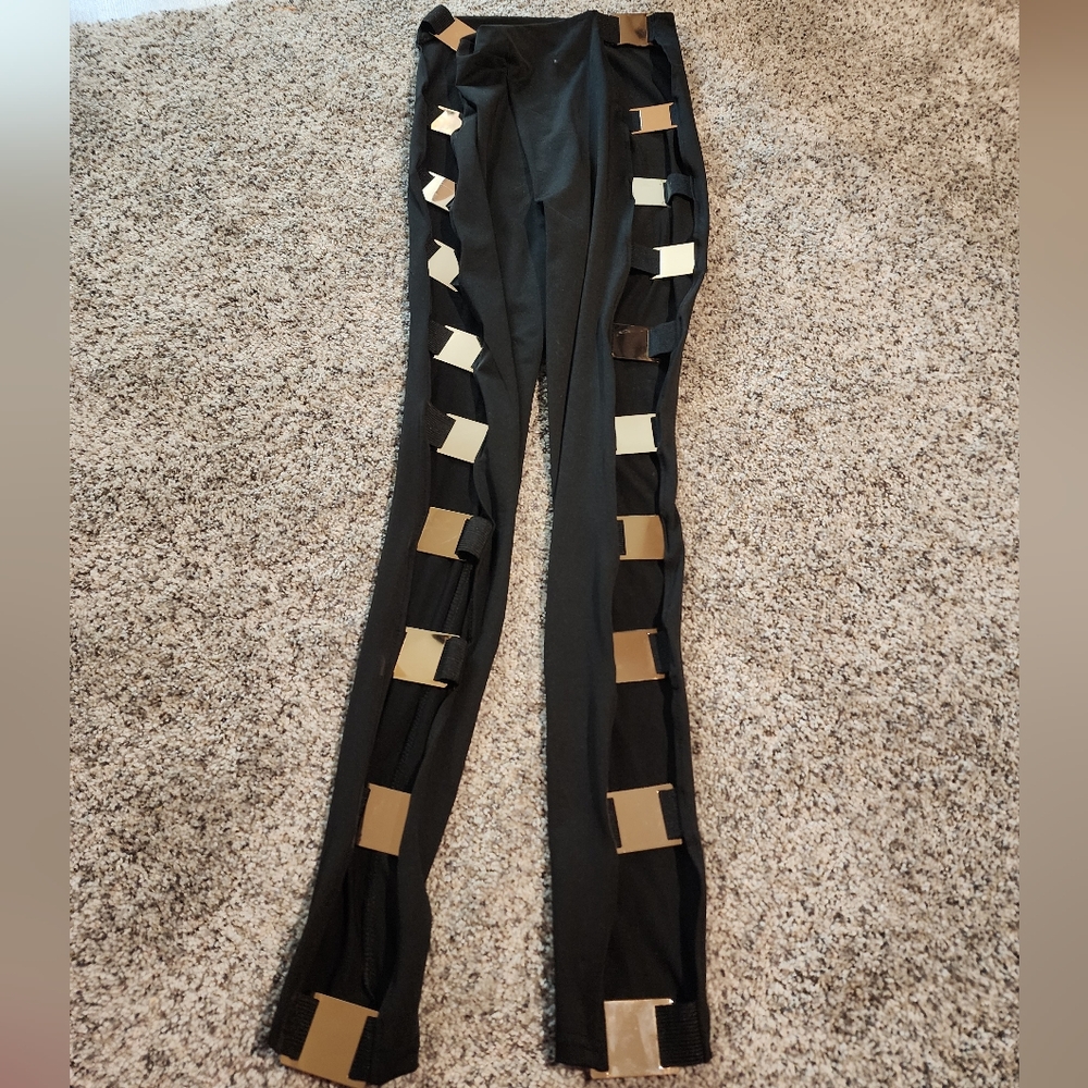 Leggings Fashion Nova Gold Sras Women's Pants Size XL good condition - Picture 2 of 11